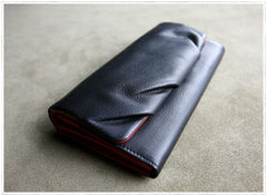 Classic Leather Womens Wallet Bifold Clutch Wallet Long Wallet for Women