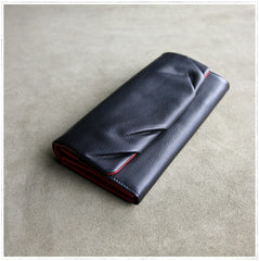 Classic Leather Womens Wallet Bifold Clutch Wallet Long Wallet for Women