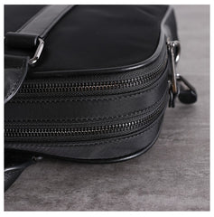 Classic Black Nylon Briefcase Mens Black Nylon 13'' Laptop Briefcase Handbag Purse for Men