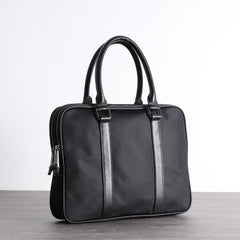 Classic Black Nylon Briefcase Mens Black Nylon 13'' Laptop Briefcase Handbag Purse for Men