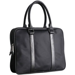 Classic Black Nylon Briefcase Mens Black Nylon 13'' Laptop Briefcase Handbag Purse for Men