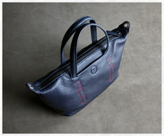 Classic Womens Dark Blue Leather Shoulder Handbag Womens Fashion Work Navy Handbag Purse Crossbody Purse for Ladies