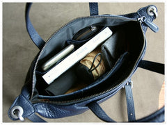 Classic Womens Dark Blue Leather Shoulder Handbag Womens Fashion Work Navy Handbag Purse Crossbody Purse for Ladies