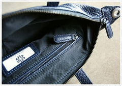 Classic Womens Dark Blue Leather Shoulder Handbag Womens Fashion Work Navy Handbag Purse Crossbody Purse for Ladies