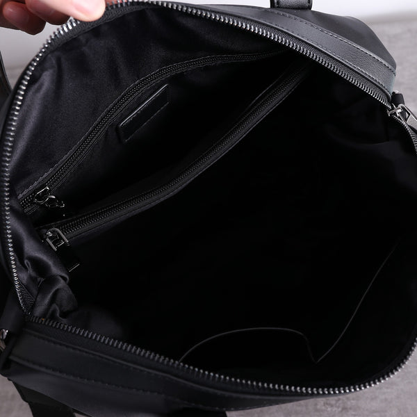 Classic Womens Nylon Leather Handbags Briefcase Mens Black Nylon Laptop Shoulder NB02691109