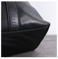 Classic Womens Nylon Leather Handbags Briefcase Mens Black Nylon Laptop Shoulder Purse for Ladies