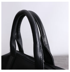 Classic Womens Nylon Leather Handbags Womens Black Nylon Boston Shoulder Purse for Ladies