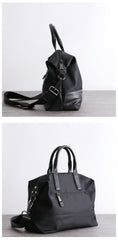 Classic Womens Nylon Leather Handbags Womens Black Nylon Boston Shoulder Purse for Ladies