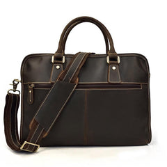 Vintage Leather Brown Men's 14‘’ Laptop Briefcase Professional Briefcase Business Handbag For Men