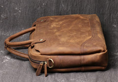 Vintage Leather Mens Briefcase Bag Work Bag Business Bag 15inch Computer Bag For Men