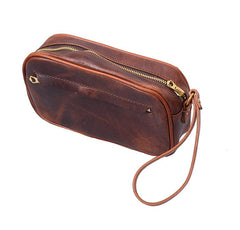 Coffee Cool Leather Mens Long Wallets Large - Chain Detail
