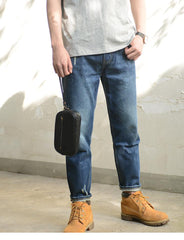 Coffee Cool Leather Mens Long Wallets Large - Overall View
