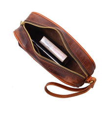 Coffee Cool Leather Mens Long Wallets Large - Lifestyle View