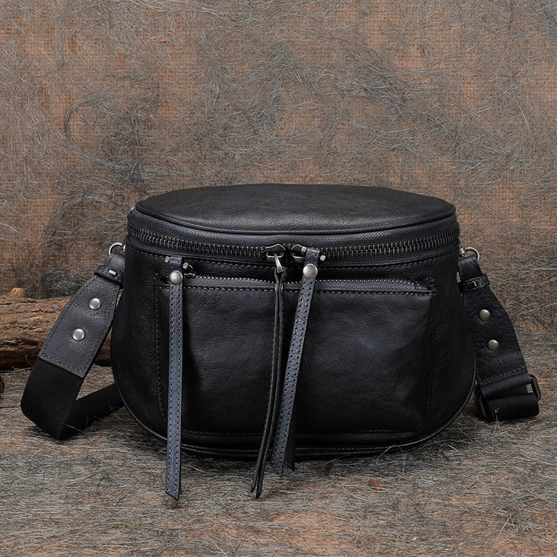Saddle Leather Womens Shoulder Bag Fanny Pack Handmade Saddle Crossbody Purse for Ladies