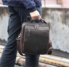 Black Coffee Fashion Leather Mens Vintage Small Handbag Messenger Bags Side Bag For Men