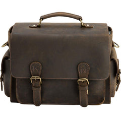 Coffee Vintage Leather Mens Camera Messenger Bag Crossbody Camera Bags for Men