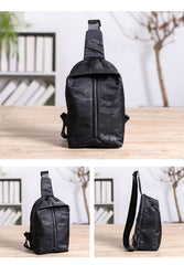 Cool Black Nylon Men's Sling Bag Camouflage Chest Bag Nylon One shoulder Backpack Sports Bag For Men