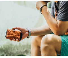 Cool Black Leather Mens Small billfold Wallet Brown Front Pocket Bifold billfold Wallet For Men