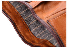 Cool Black Leather Mens Small billfold Wallet Brown Front Pocket Bifold billfold Wallet For Men