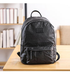 Cool Black Nylon Backpack Men's 14 inches Waterproof Backpack School Backpack For Men