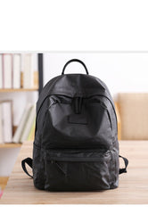 Cool Black Nylon Backpack Men's 14 inches Waterproof Backpack School Backpack For Men