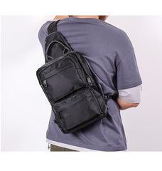 Cool Black Nylon Men's Sling Bag Chest Bag Nylon One shoulder Backpack Sling Pack For Men