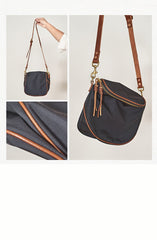 Cool Black Nylon Mens Small Messenger Bag Nylon Saddle Side Bag Courier Bag for Men