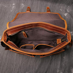 Cool Brown LEATHER MENS 12'' Side BAG COURIER BAG Brown MESSENGER BAG FOR MEN