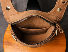 Cool Tan Men's Motorcycle Belt Pouch Belt Bag