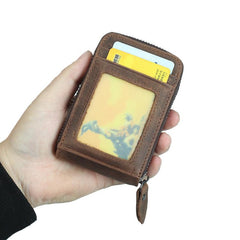 Cool Brown Leather Men's Multi-Card Wallet Coin Wallet Card Wallet For Men