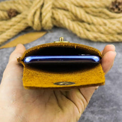 Cool Leather Men's Slim Cell Phone Holster Phone Holster Waist Belt Bag Belt Pouch For Men