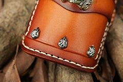 Cool Tan Leather Mens Hairstylist Tool case Barber pouch Scissors Cases Waist Fanny Bag for Men