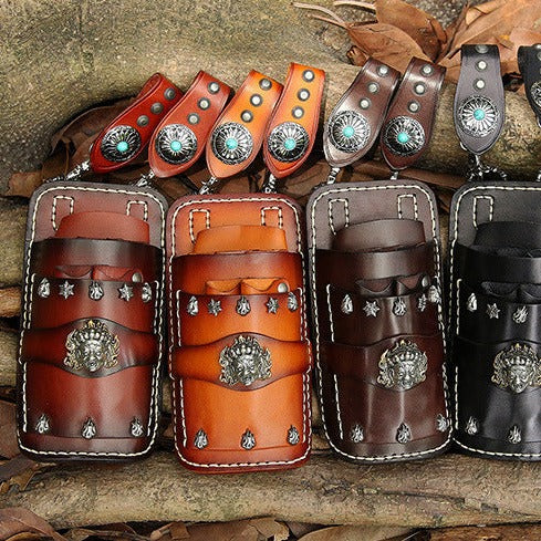 Cool Leather Mens Hairstylist Tool cases Barber - Back View