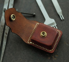 Cool Brown Leather Mens Holster Zippo Lighter Case Standard Zippo Lighter Holder with Belt Clip For Men