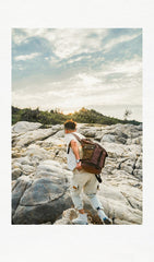 Waxed Canvas Leather Mens Large Backpack Canvas Travel Backpack Barrel Travel Backpacks for Men