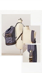 Waxed Canvas Leather Mens Large Backpack Canvas Travel Backpack Barrel Travel Backpacks for Men