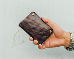 Cool Coffee Leather Mens Vertical Bifold Small Wallet Front Pocket Bifold billfold Wallet For Men