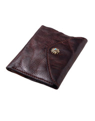 Vintage Coffee Leather Mens Envelope billfold Small Wallet Front Pocket Bifold billfold Wallet For Men