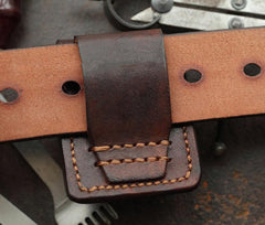Cool Skull Brown Leather Mens Holster Zippo Lighter Cases Standard Zippo Lighter Holder Belt Clip For Men