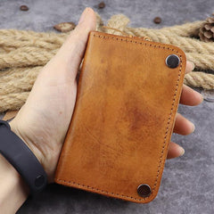 Brown Leather Key Case Key Wallet Men's Dark Coffee Key Holder Red Card Holder For Men