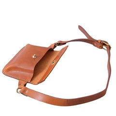 Cool Handmade Brown Leather Men Fanny Pack Hip Bag Bum Pack Waist Bag Chest Bag For Men