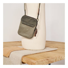 Cool Canvas Mens Mini Side Bag Small Vertical Messenger Bags Courier Bag for Men