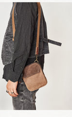 Cool Canvas Mens Mini Side Bag Small Vertical Messenger Bags Courier Bag for Men