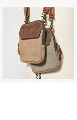 Cool Canvas Mens Mini Side Bag Small Vertical Messenger Bags Courier Bag for Men