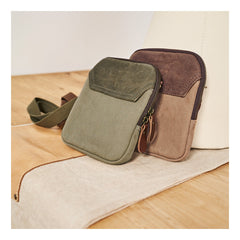 Cool Canvas Mens Mini Side Bag Small Vertical Messenger Bags Courier Bag for Men