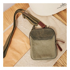 Cool Canvas Mens Mini Side Bag Small Vertical Messenger Bags Courier Bag for Men