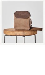 Cool Canvas Mens Mini Side Bag Small Vertical Messenger Bags Courier Bag for Men