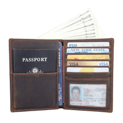 Cool Leather Long Wallet for Men Slim Bifold Wallet Passport Wallet Travel Wallet