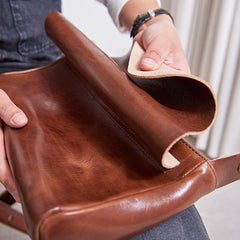 Cool Leather Mens Small Side Bag Leather Courier Bags Messenger Bags Side Bag for Men