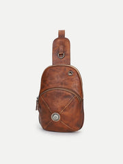 Cool Mens Womens Cap Black Sling Bag - Stitching Detail